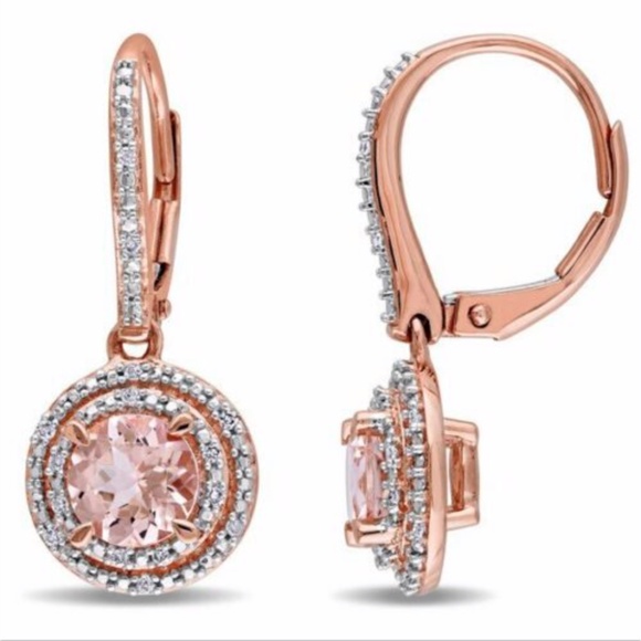 Jewelry - 18K GOLD Morganite Swarovski Crystal Earrings